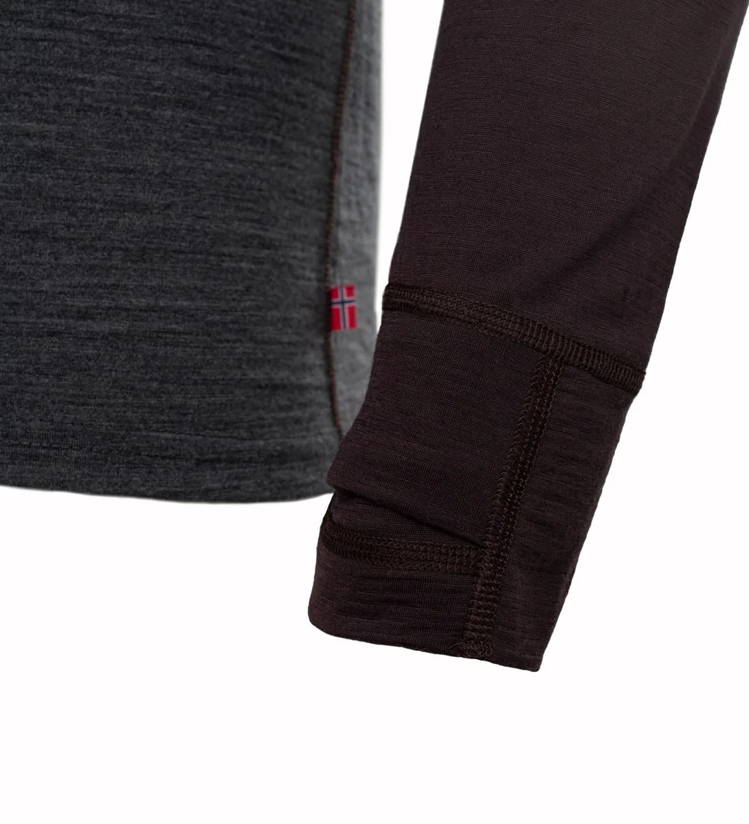 Aclima Lightwool 180 Polo W/ Zip M'S Chocolate Plum/Marengo