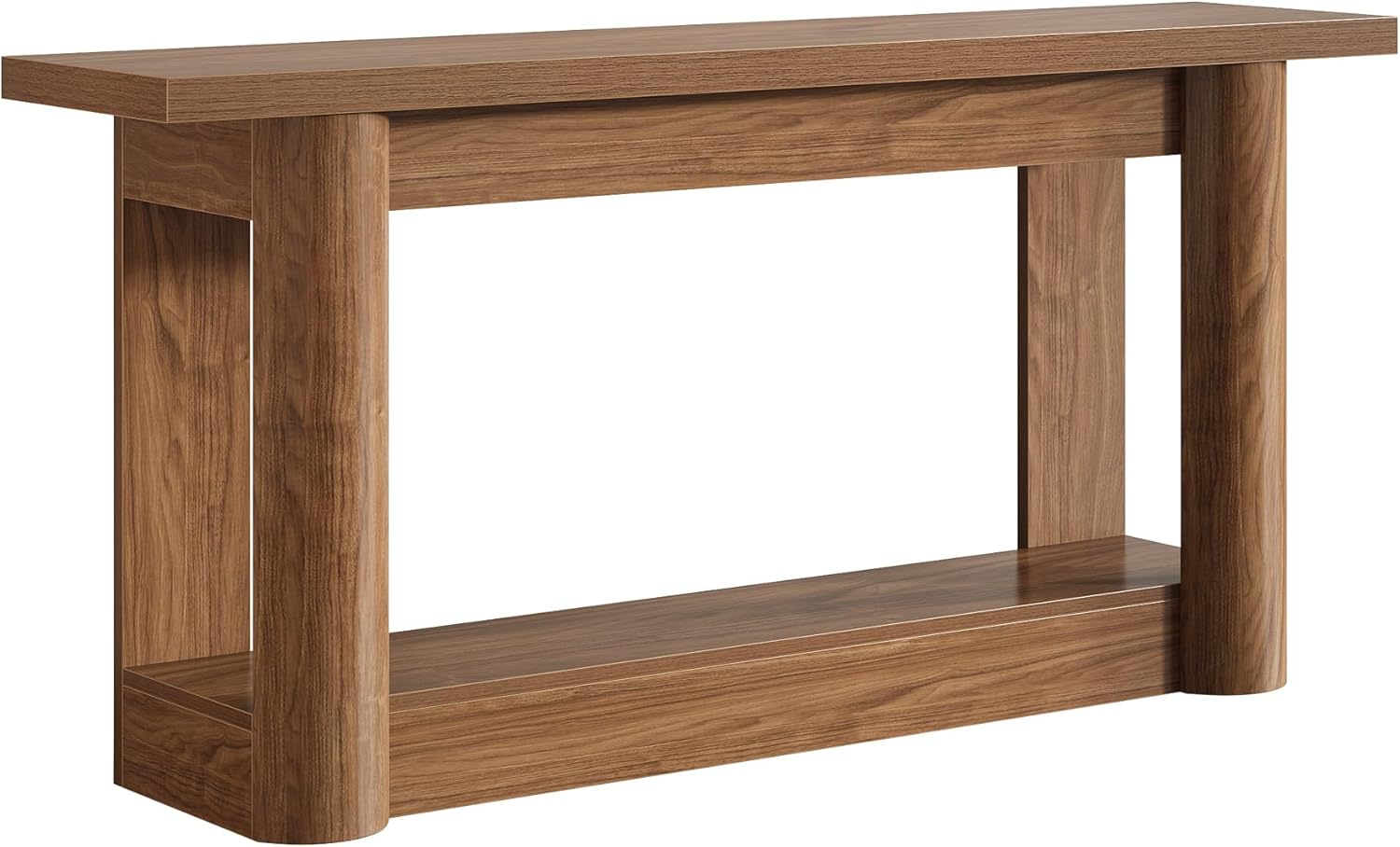 Tribesigns 160 cm Konsolentisch, Schmaler Flurtisch, Langer Sofatisch hinter dem Sofa, 2-stufiges Eingangstisch, Beistelltisch für Flur, Eingang, Wohnzimmer, Rustikales Braun