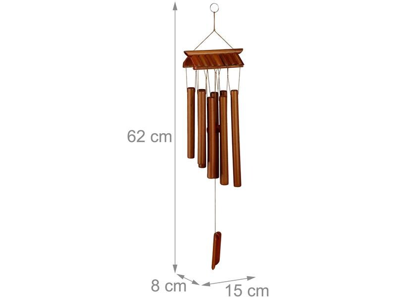 relaxdays Windspiel Tempel 62 cm Klangspiel aus Bambus