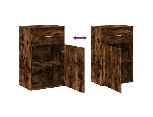 VIDAXL - Armoire de rangement chêne fumé 56,5x39x90 cm bois d'ingénie...