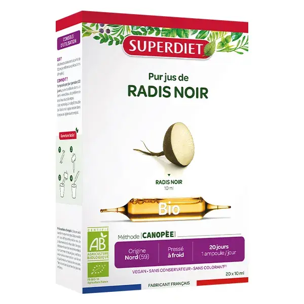 Superdiet Rabanete Preto Orgânico 20 ampolas
