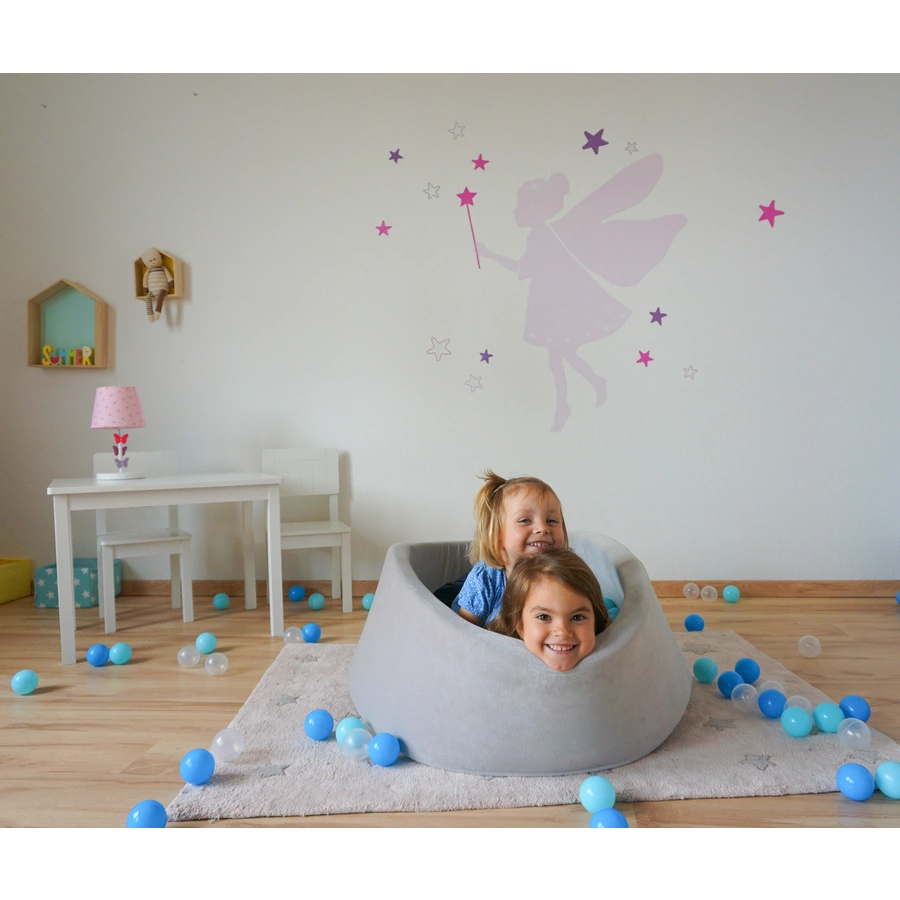 knorr toys® Bällebad soft - Grey - 300 balls soft bluebluetransparent grau