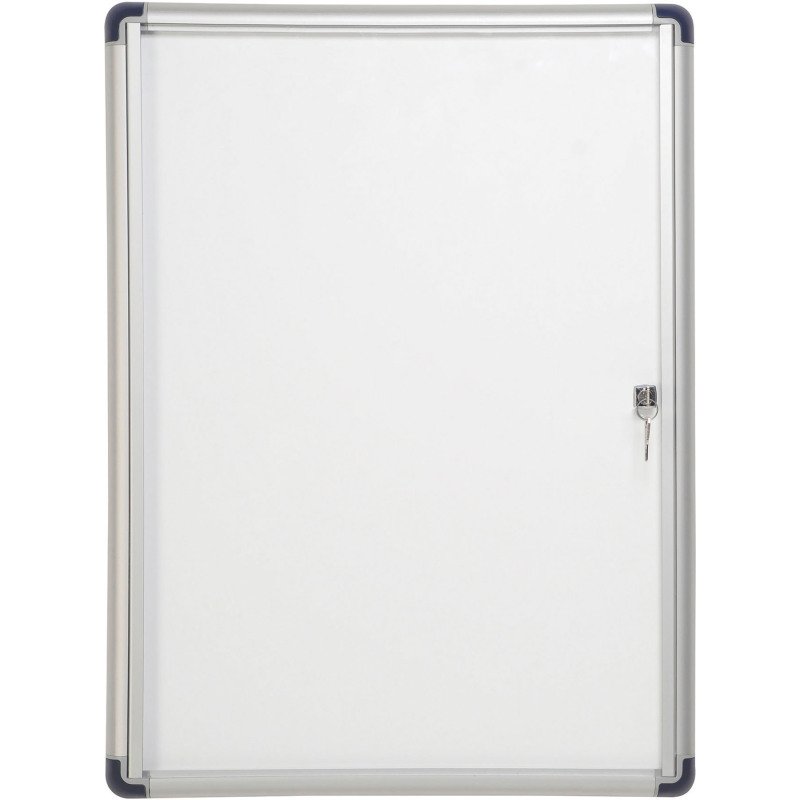 Vitrine d'affichage intérieure extra plate acier laqué porte battante cadre aluminium Bi-Office Enclore - 3 feuilles