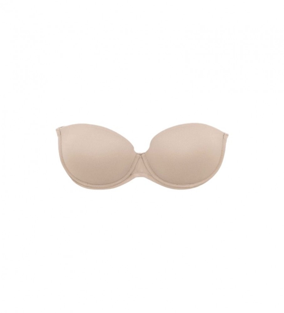 Sutiã tomara que caia Calvin Klein Perfectly Fit Flex na cor nude