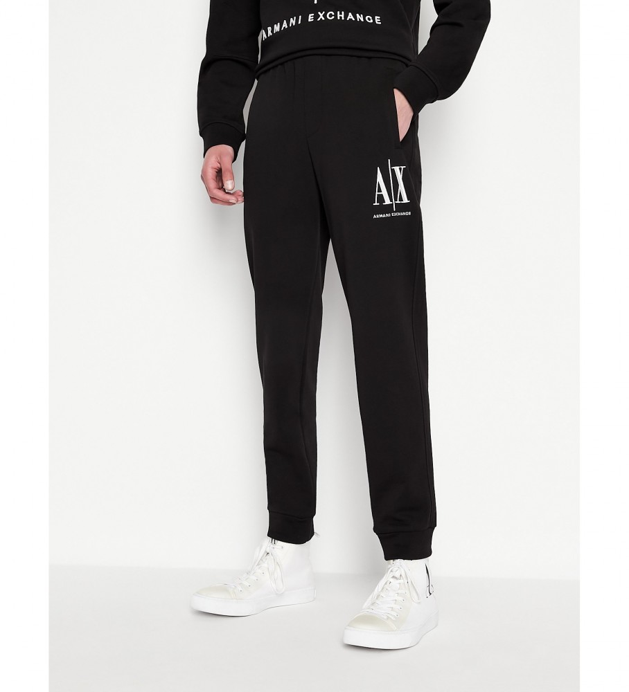 Calças de lã pretas Armani Exchange ICON