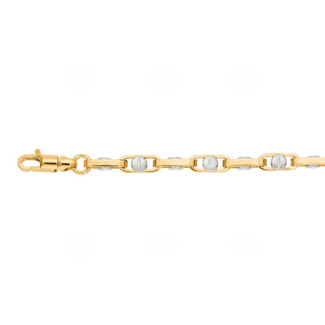 4.4mm Fantasiearmband 750/18 K Gelb-/ Weissgold halbmassiv