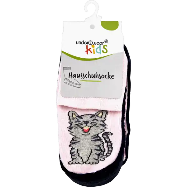 Kinder Hausschuhsocke Katze 25 / 26