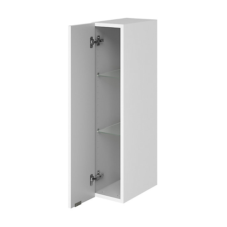 Meuble de rangement salle de bains faible largeur GoodHome Imandra blanc brillant L. 20 x H. 90 x P. 36 cm