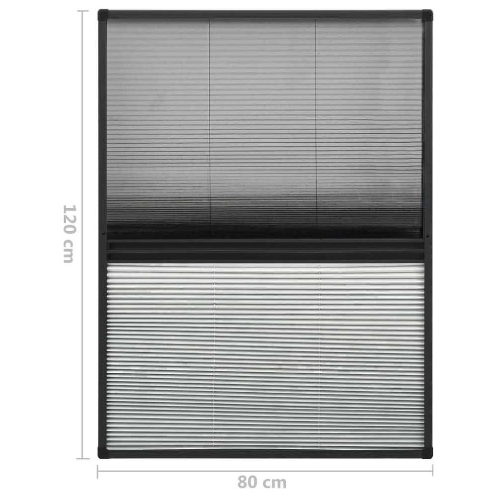 Moustiquaire plissée pour fenêtre aluminium 80x120 cm