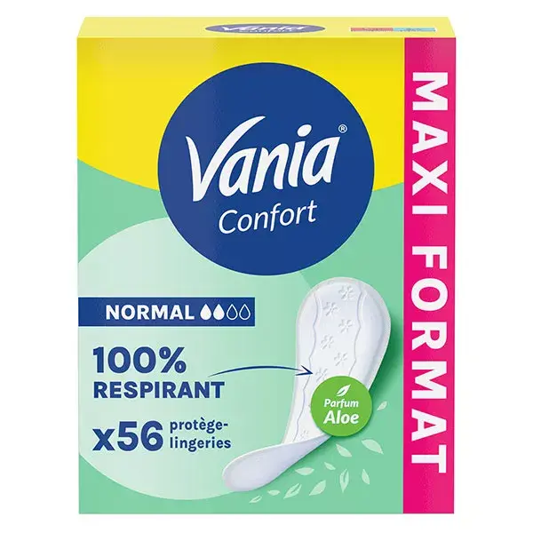 Protetores diários Vania Kotydia Normal Comfort com Aloe Vera, 56 unidades.