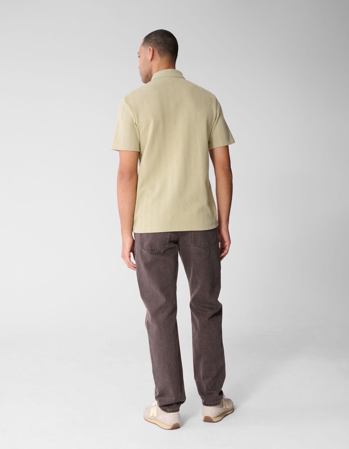 Waffle Stripe Polo Lichtgroen