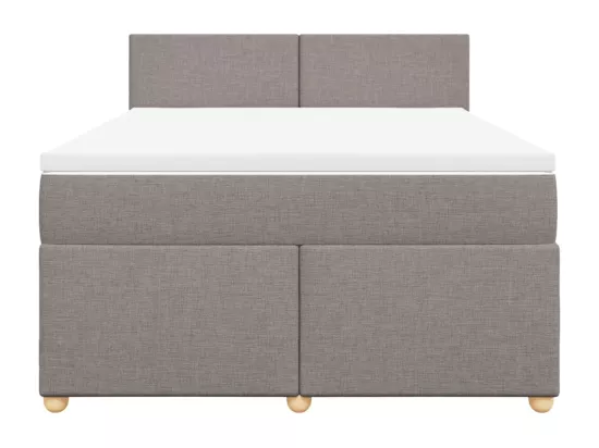 Sommier à lattes de lit avec matelas Taupe 160x200 cm Tissu