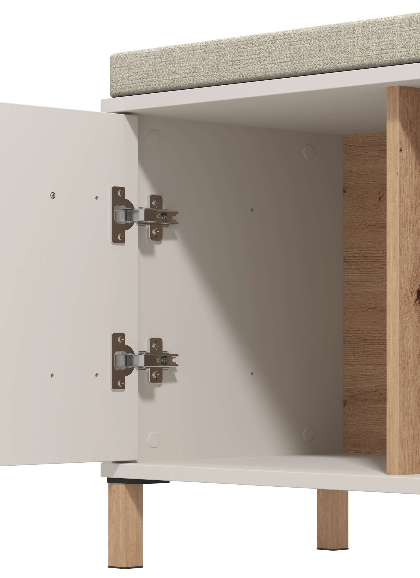 Home affaire Schuhbank »Belfort, Schuhschrank, Schuhregal, Schuhtruhe, Breite 80 cm« mit Sitzkissen und zwei geschlossenen Fächern, in eleganten Farben