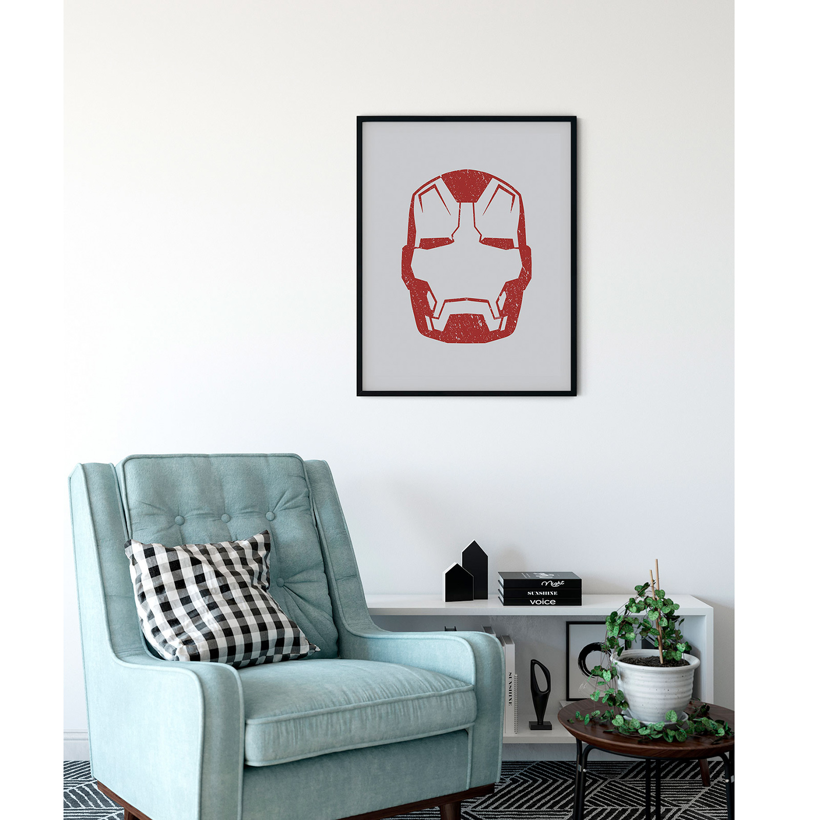 Wandbild IRON MAN HELMET - rot - 50x70 cm