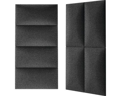 Wandkussen Effen donkergrijs geweven look 30 x 60 cm