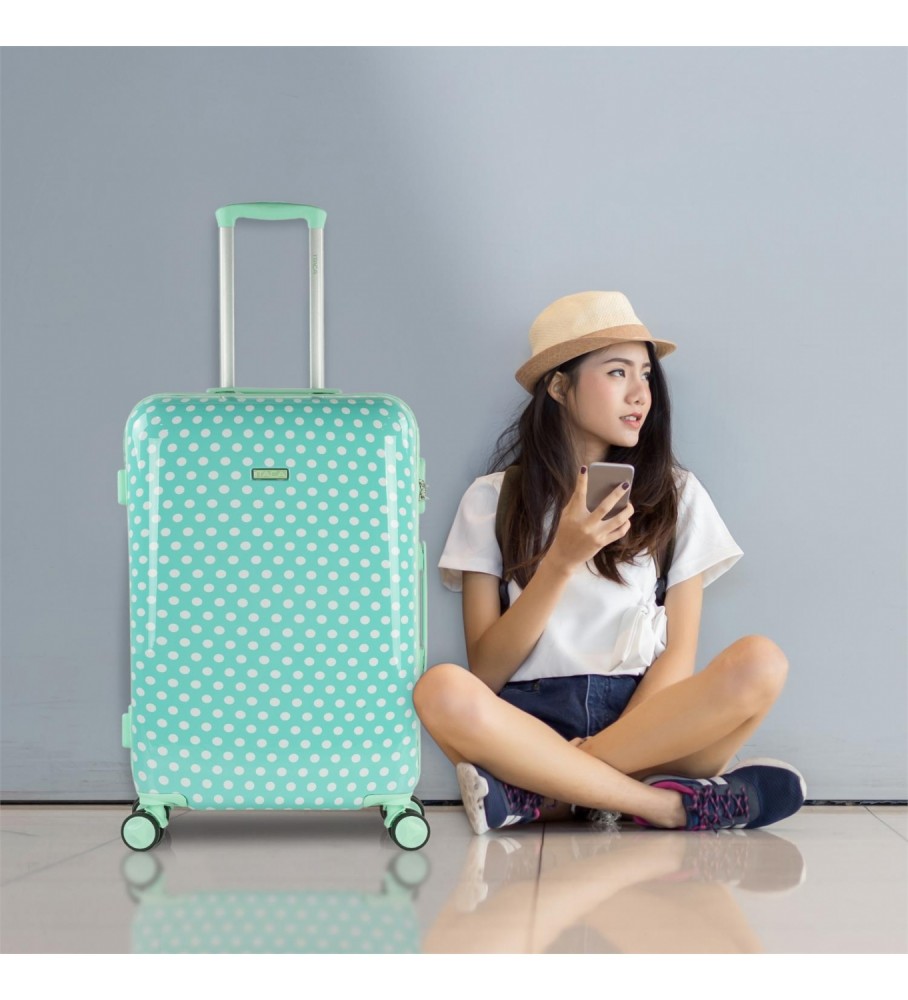 Mala de viagem rígida ITACA 702460 Turquesa - 67x45x24cm -