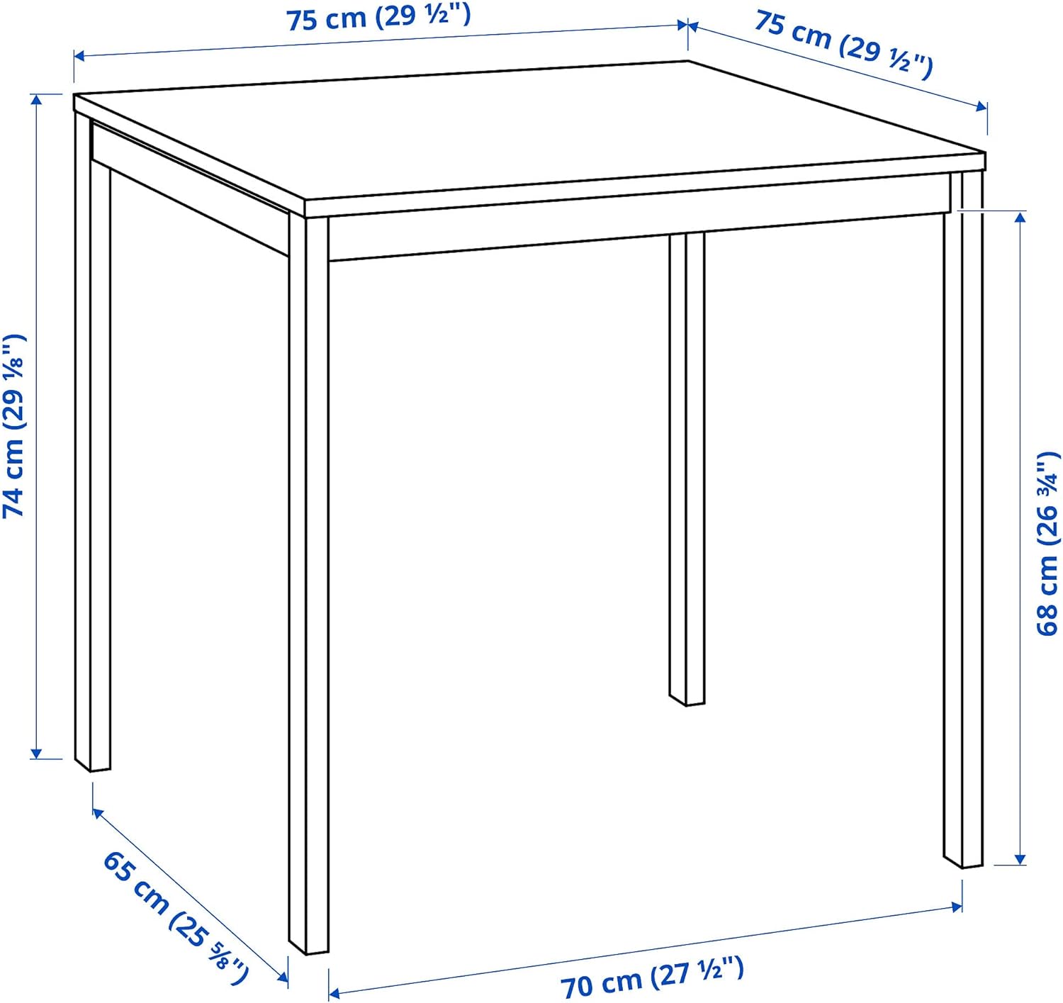 IKEA MELLTORP Tisch, 75 x 75 cm, Weiß