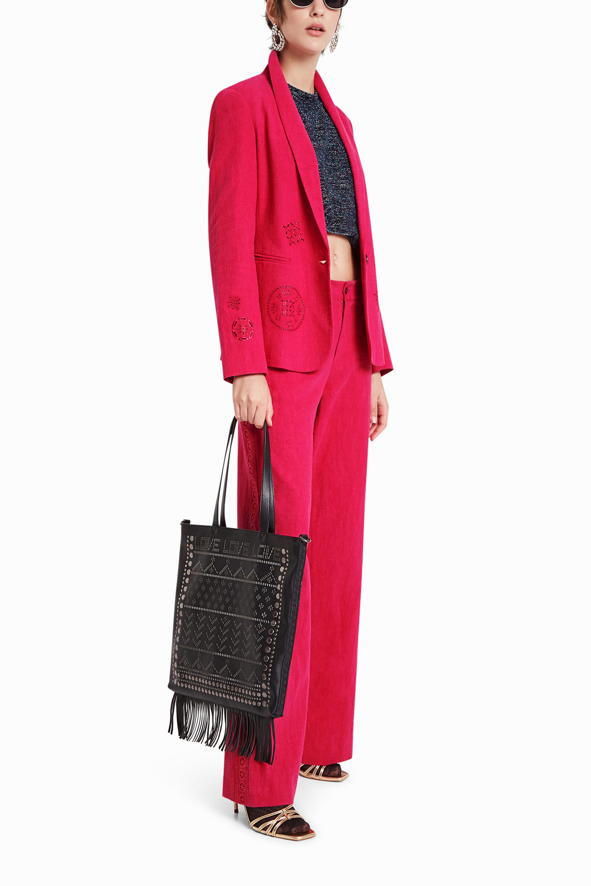 Blazer fuchsia ajouré