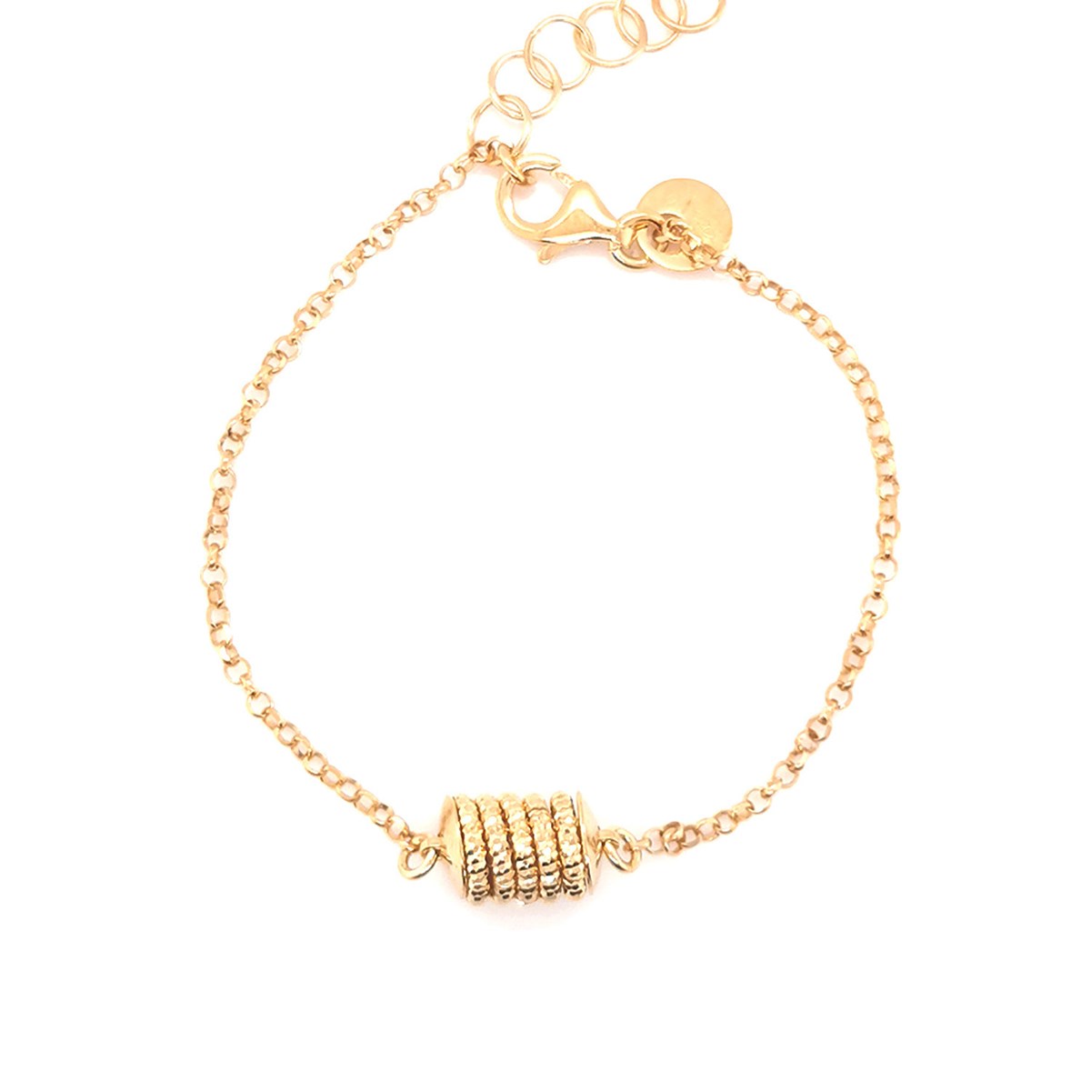 Bracelet Orus bijoux argent doré cylindre 5 anneauxcollection spiral