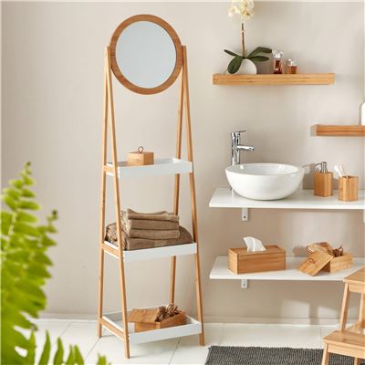 Etagère avec miroir à bascule