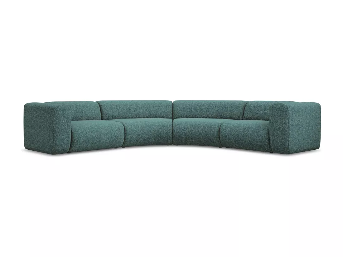 Canapé d'angle modulable en tissu texturé - marin - EKAHI