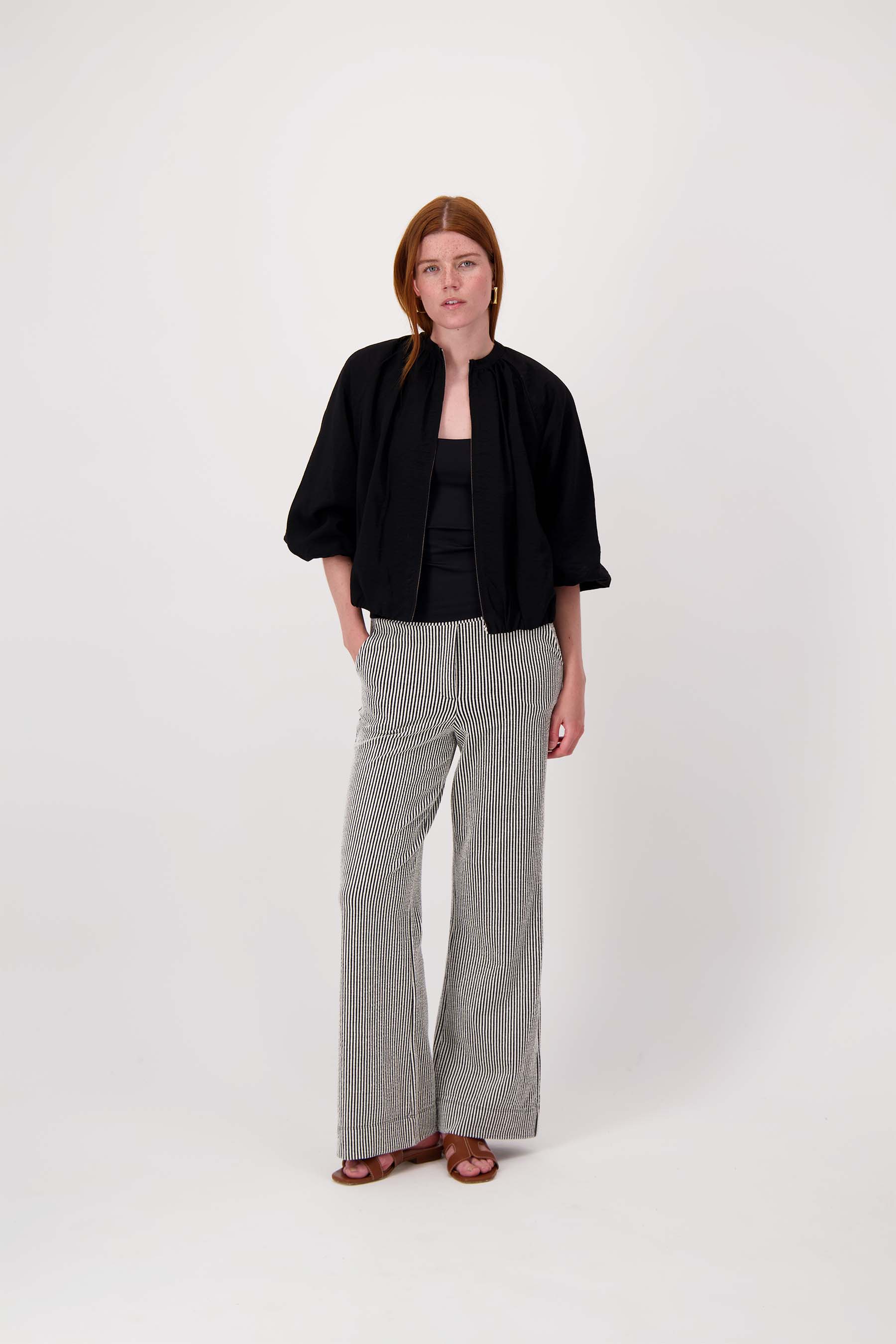 gestreepte broek met structuur
