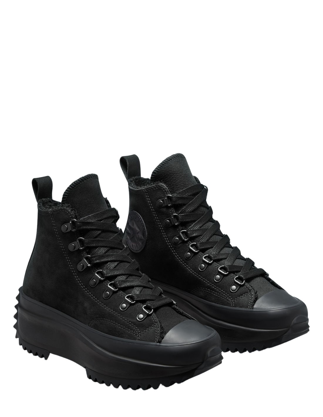 converse Sneakers compensées montantes femme run star hike hi cuir noir
