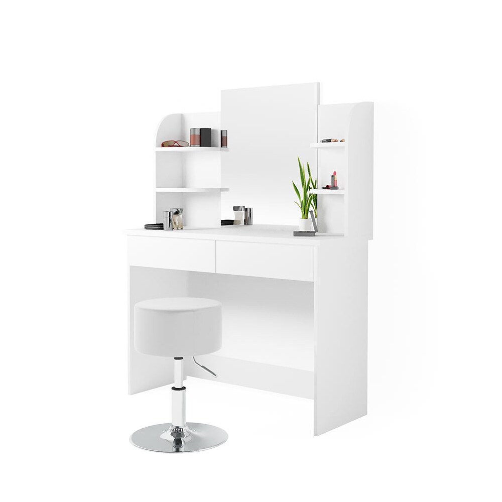 Vicco Schminktisch Charlotte Frisiertisch Frisierkommode Kosmetiktisch Weiß inkl. Designhocker