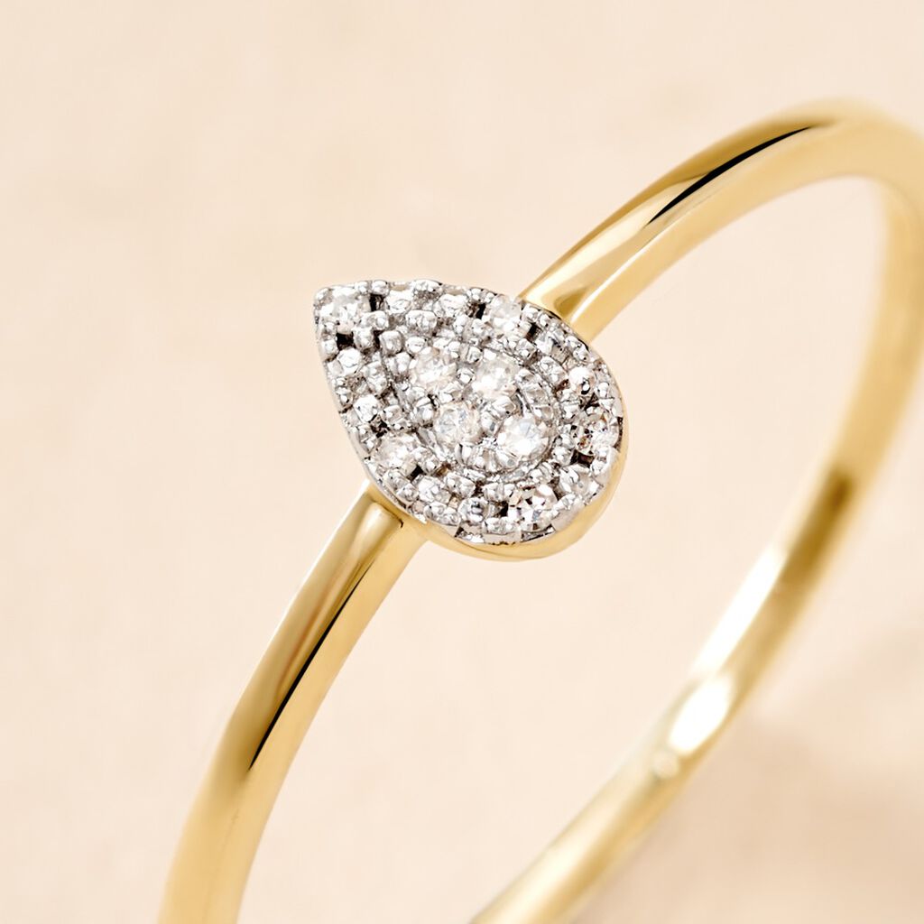Bague Pear C Or Jaune Diamant