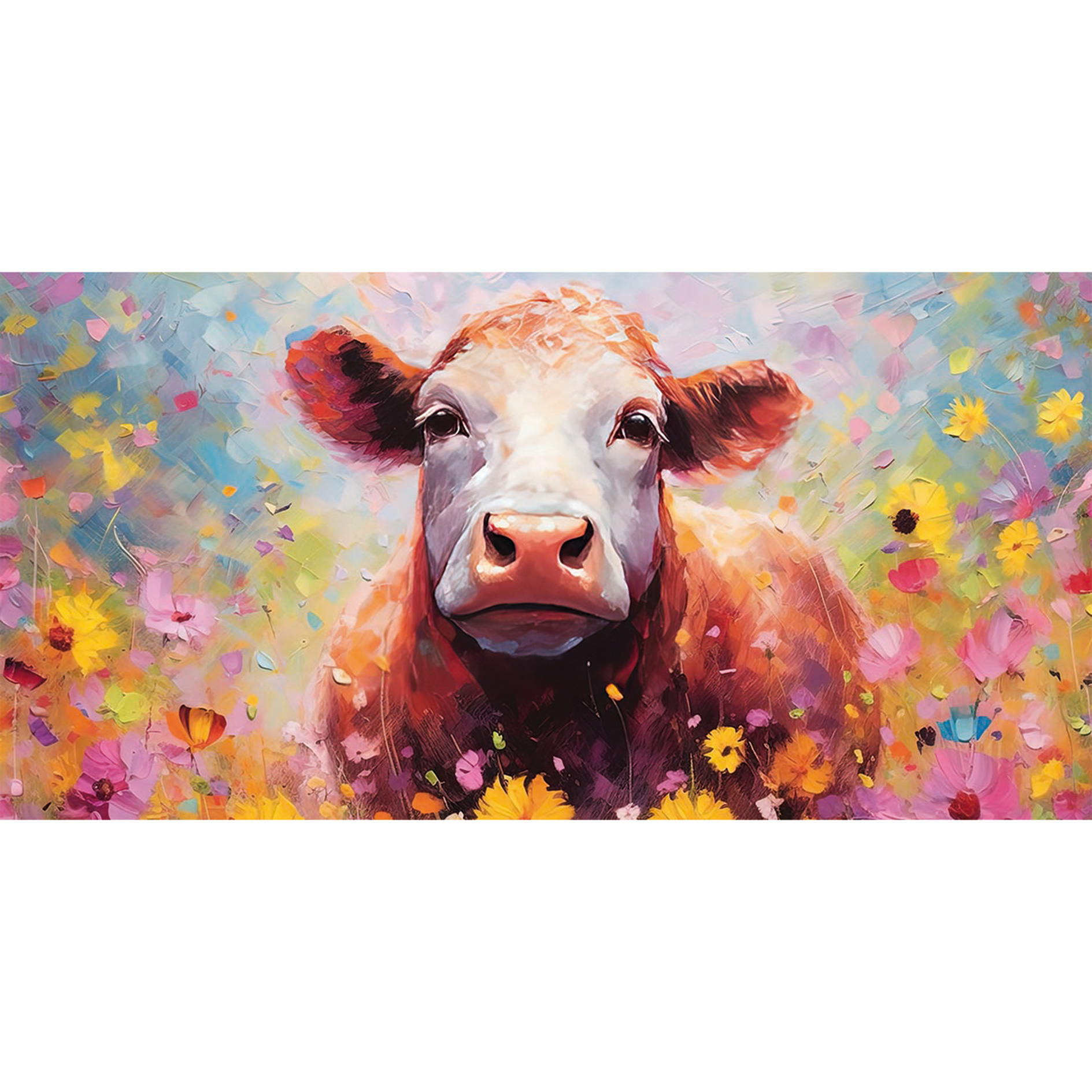 Keilrahmenbild BUNTE KUH - 100x50 cm