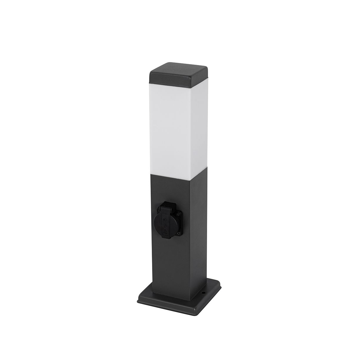 Buitenlamp donkergrijs met grondpin en kabelmof 45cm incl. stopcontact IP44 - Malios