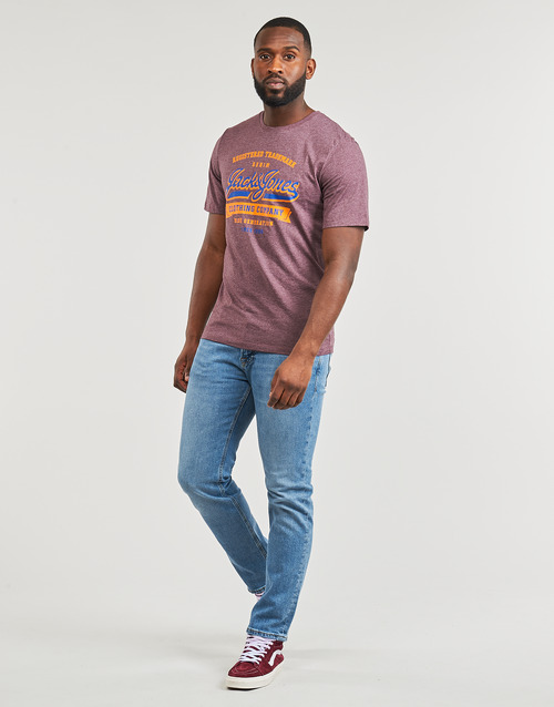 Jack & Jones - JJELOGO TEE SS O-NECK 2 COL SS24 SN - Bordeaux
