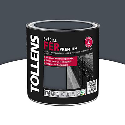 Peinture extérieure et intérieure fer gris anthracite brillant Tolllens 2L