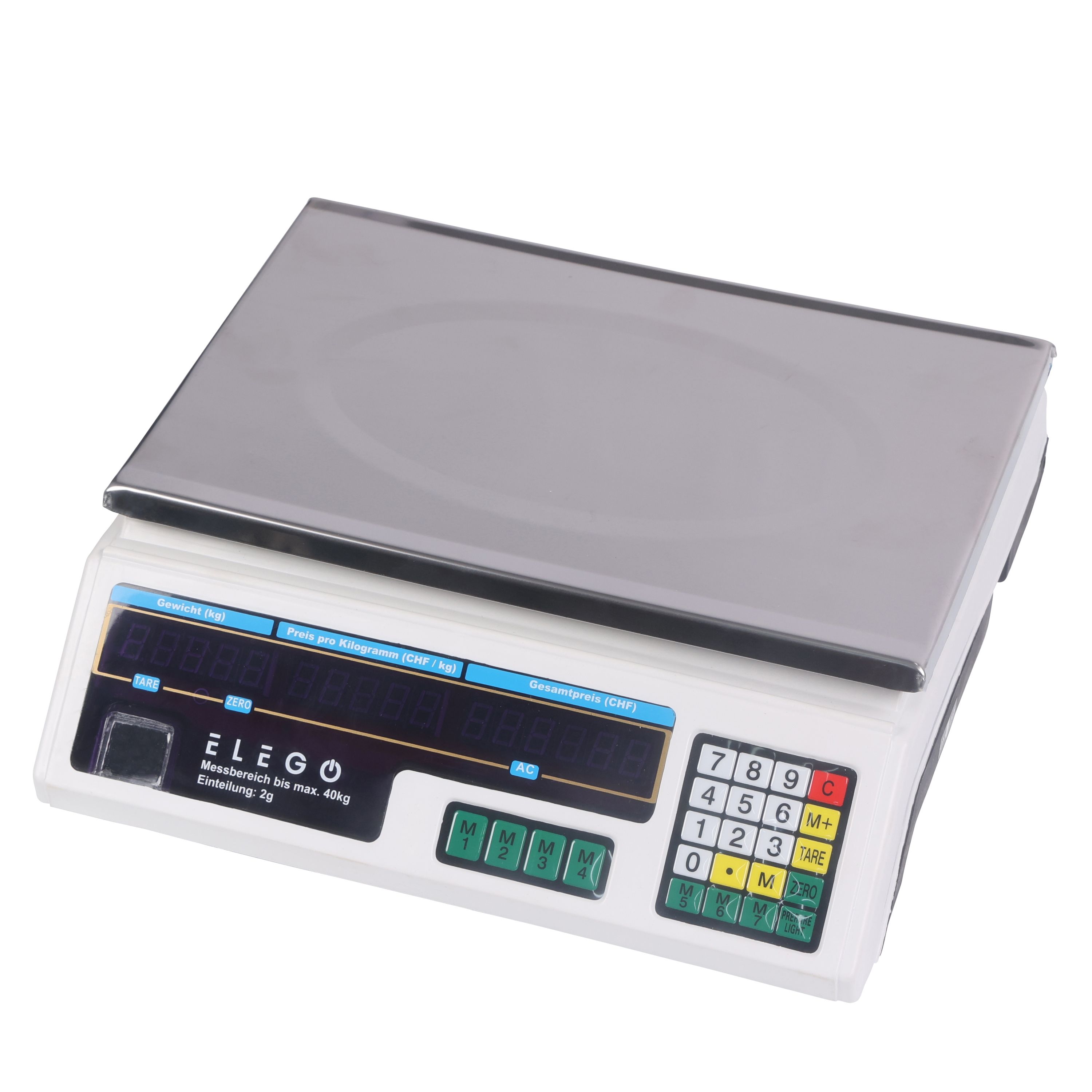 Waage digital mit Preisanzeige 40 kg / 2 g
