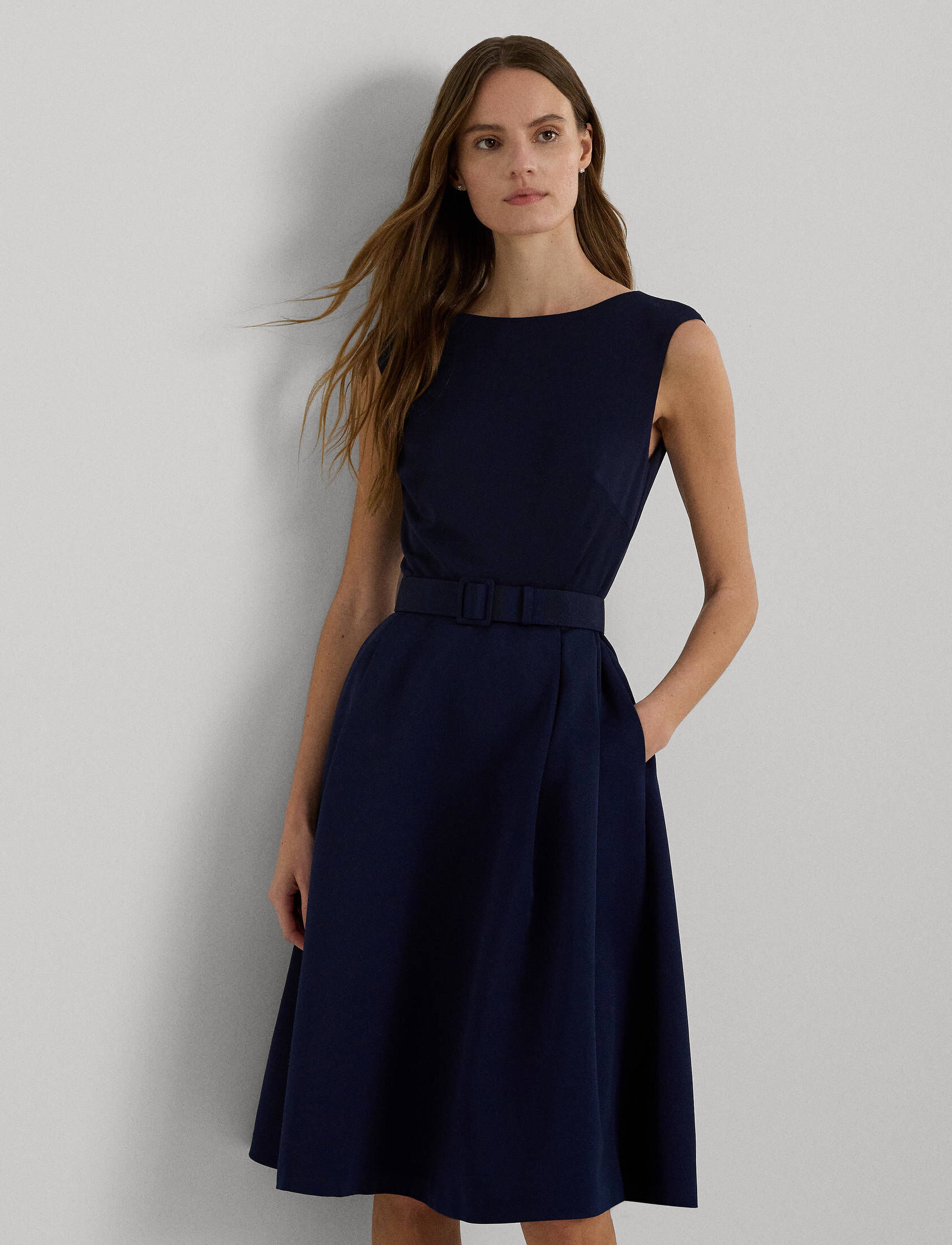 Lauren Ralph Lauren| Damen Faille-Jersey-Cocktailkleid mit Gürtel