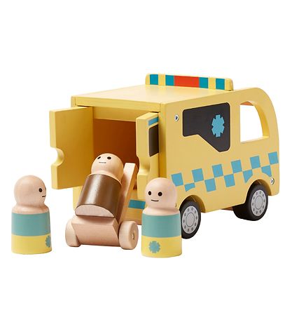 Kids Concept Ambulance - Aiden - Gul m. Figurer