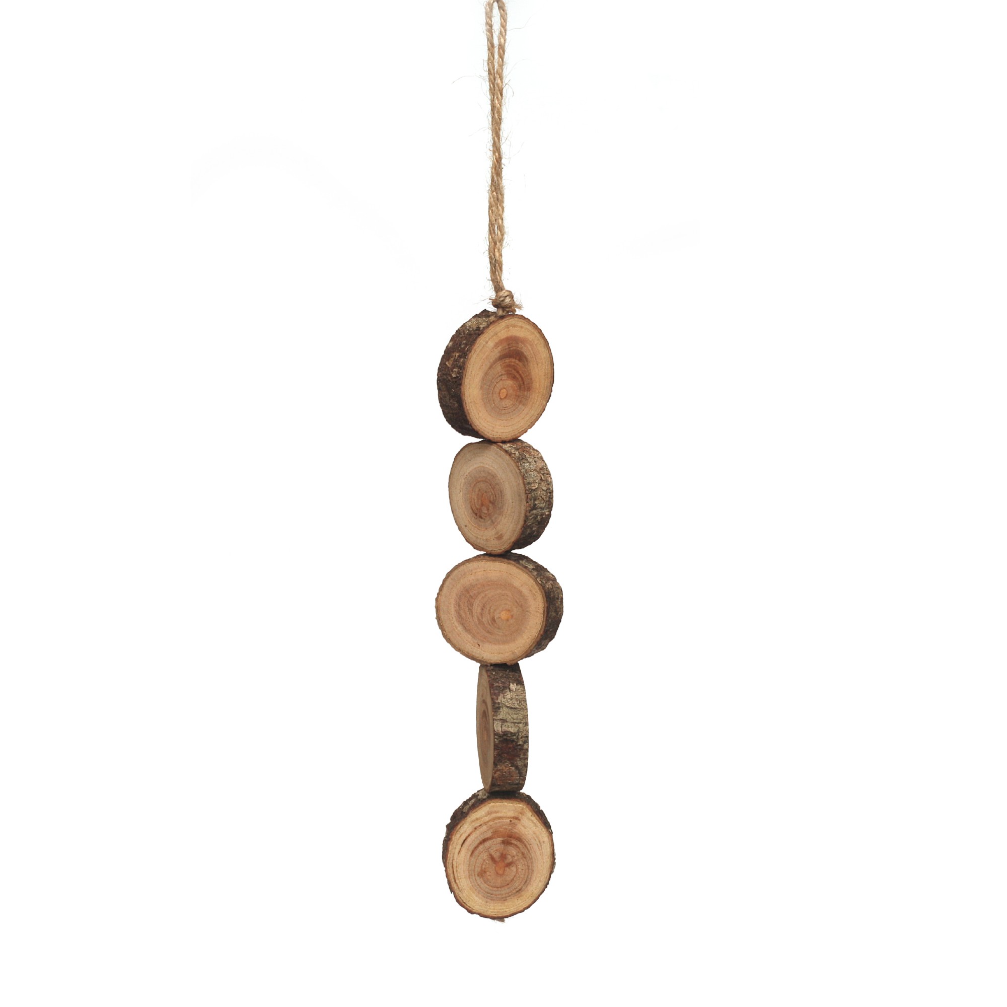 5-er Holzscheibenkette, Ø je 4,5 cm, T 1,5 cm von fischer's lagerhaus