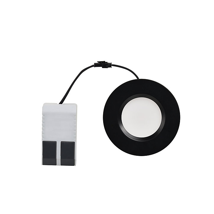 3 spots encastrables Etana LED intégrée blanc chaud IP65 410lm 4.7W Ø8.5cmxH.3.1cm métal noir GoodHome