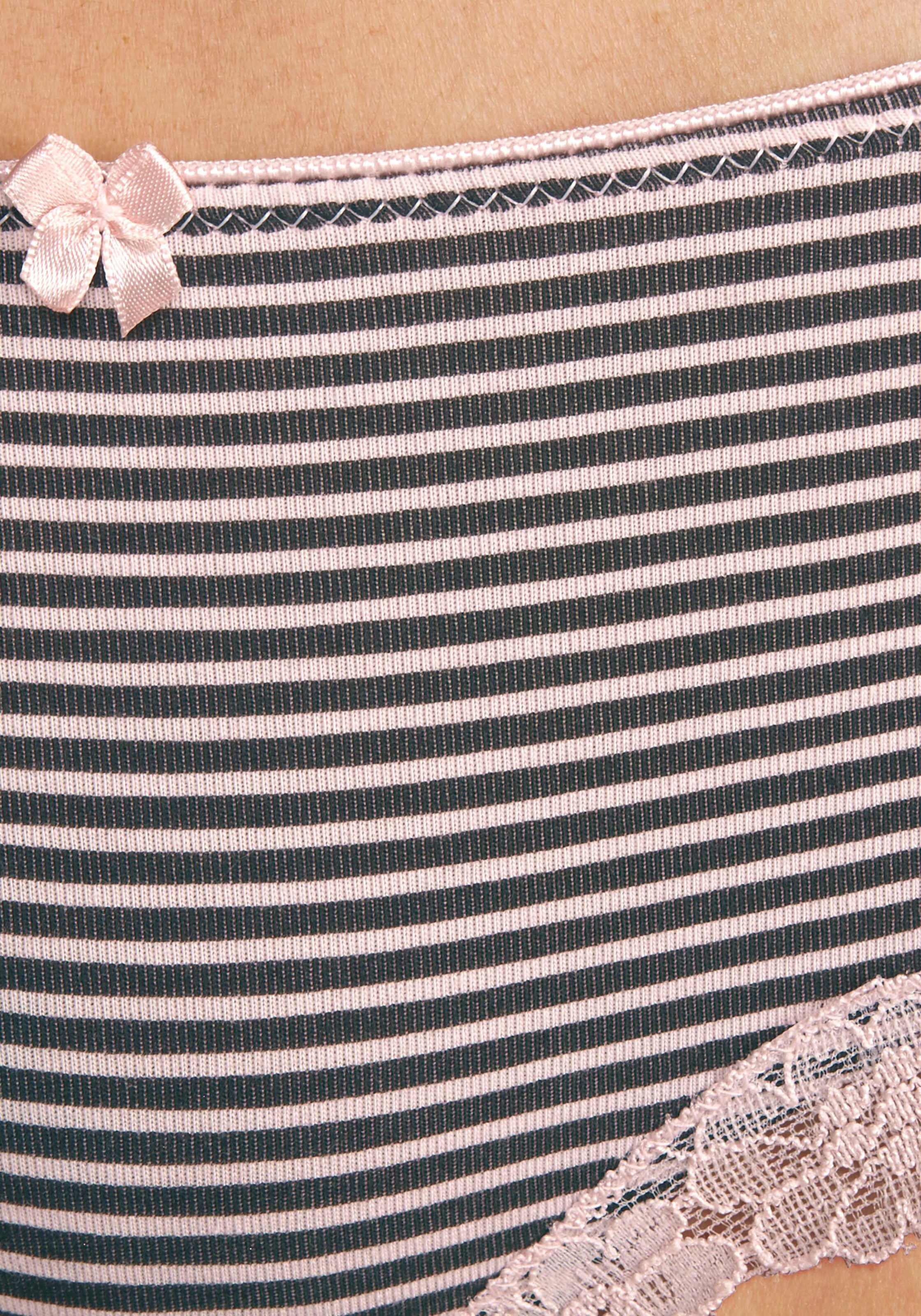 LASCANA Panty in rosa-uni, gepunktet, gestreift