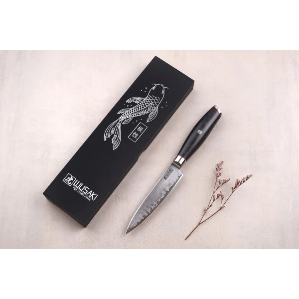 Couteau modèle universel Wusaki Fujiko Black 12cm manche en pakka Wusa