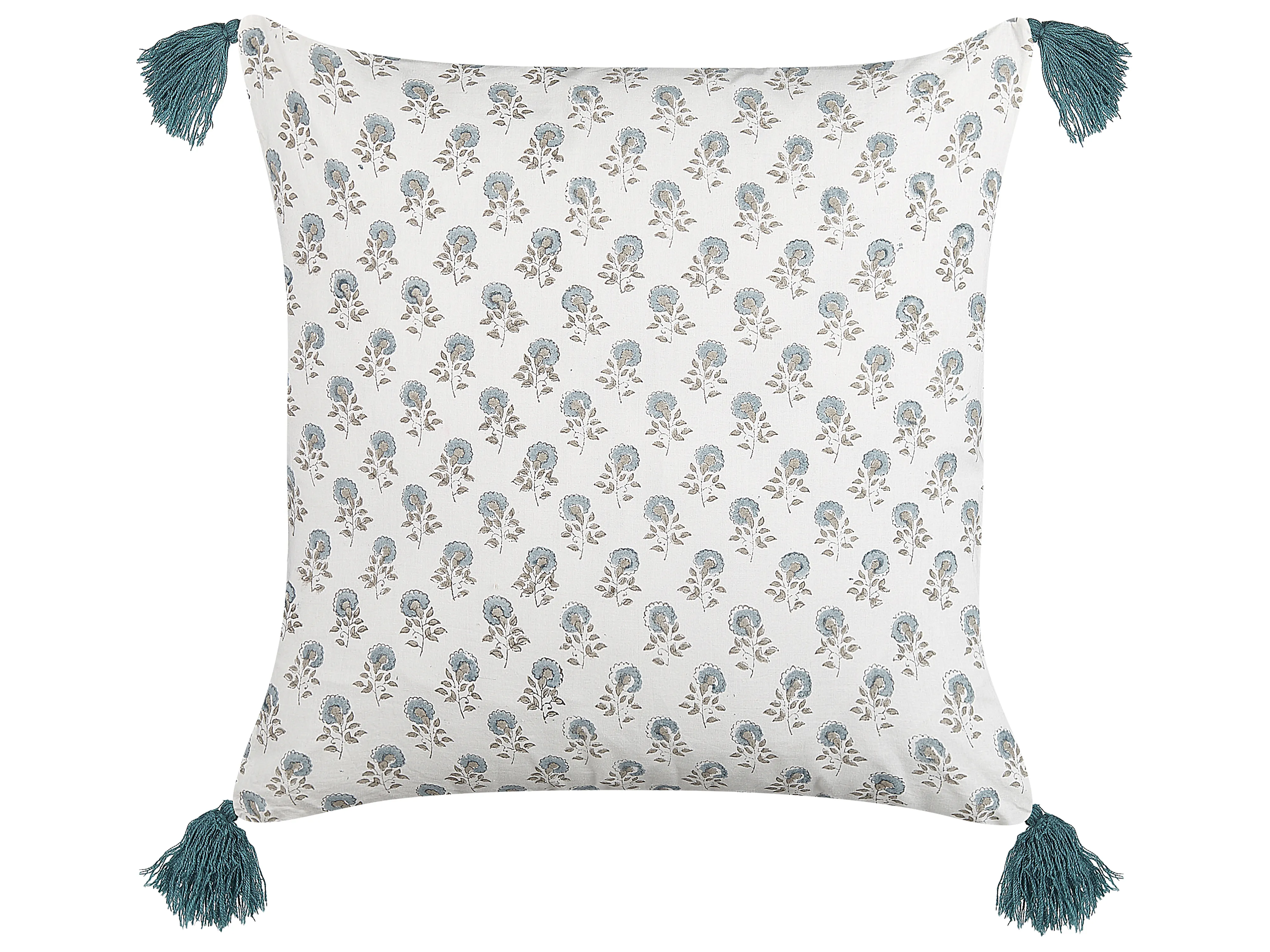Sierkussen CORNUS Katoen 45 x 45 cm Blauw bloempatroon