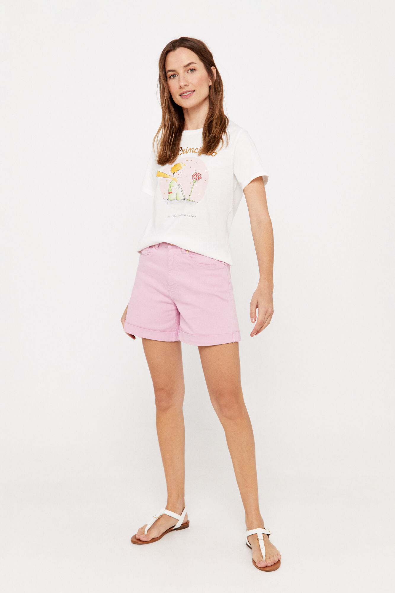 Camiseta com estampa branca