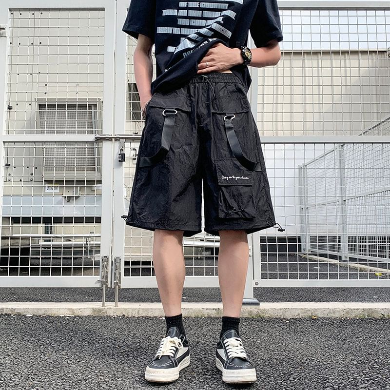emeisa - Effen cargoshort met middelhoge taille