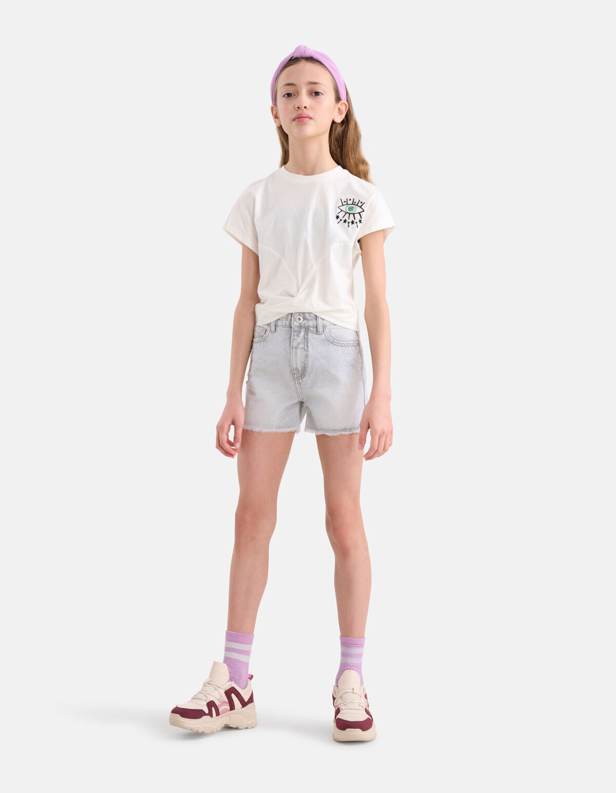 Destroy Denim Short Lichtgrijs