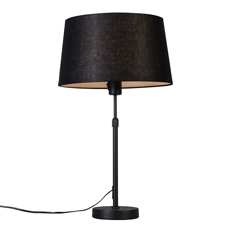 Tafellamp zwart met kap zwart 35 cm verstelbaar - Parte