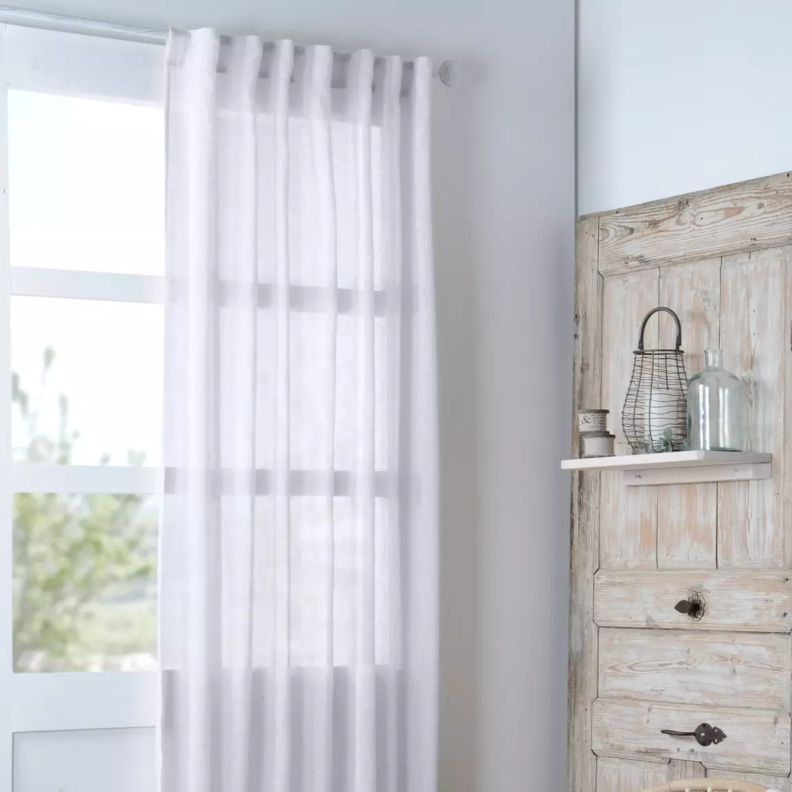 Voilage galon fronceur (140 x 260 cm) Madrid Blanc