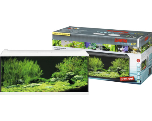 EHEIM aquaproLED 180 aquariumset met LED-verlichting, filter, verwarming, thermometer en net (zonder kast), wit, ca. 180 L, 100 x 45 x 40 cm