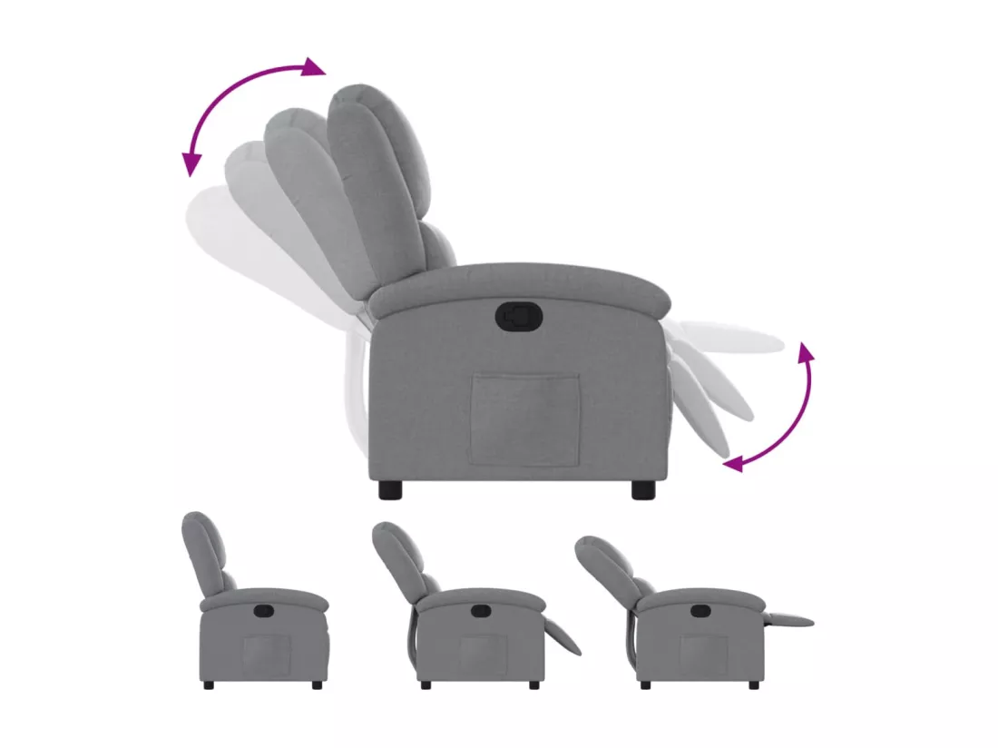 Fauteuil inclinable Gris clair Tissu