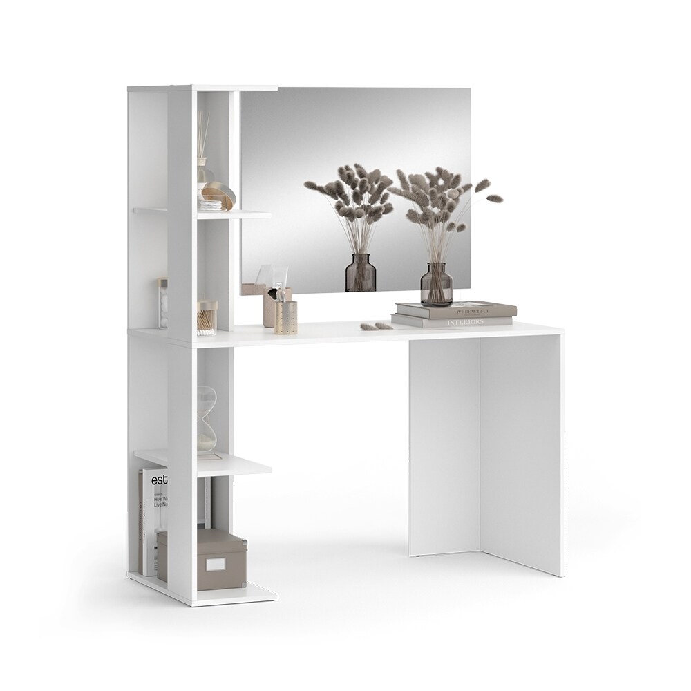 Vicco Schminktisch Tower Weiß 122 x 55 cm mit Spiegel
