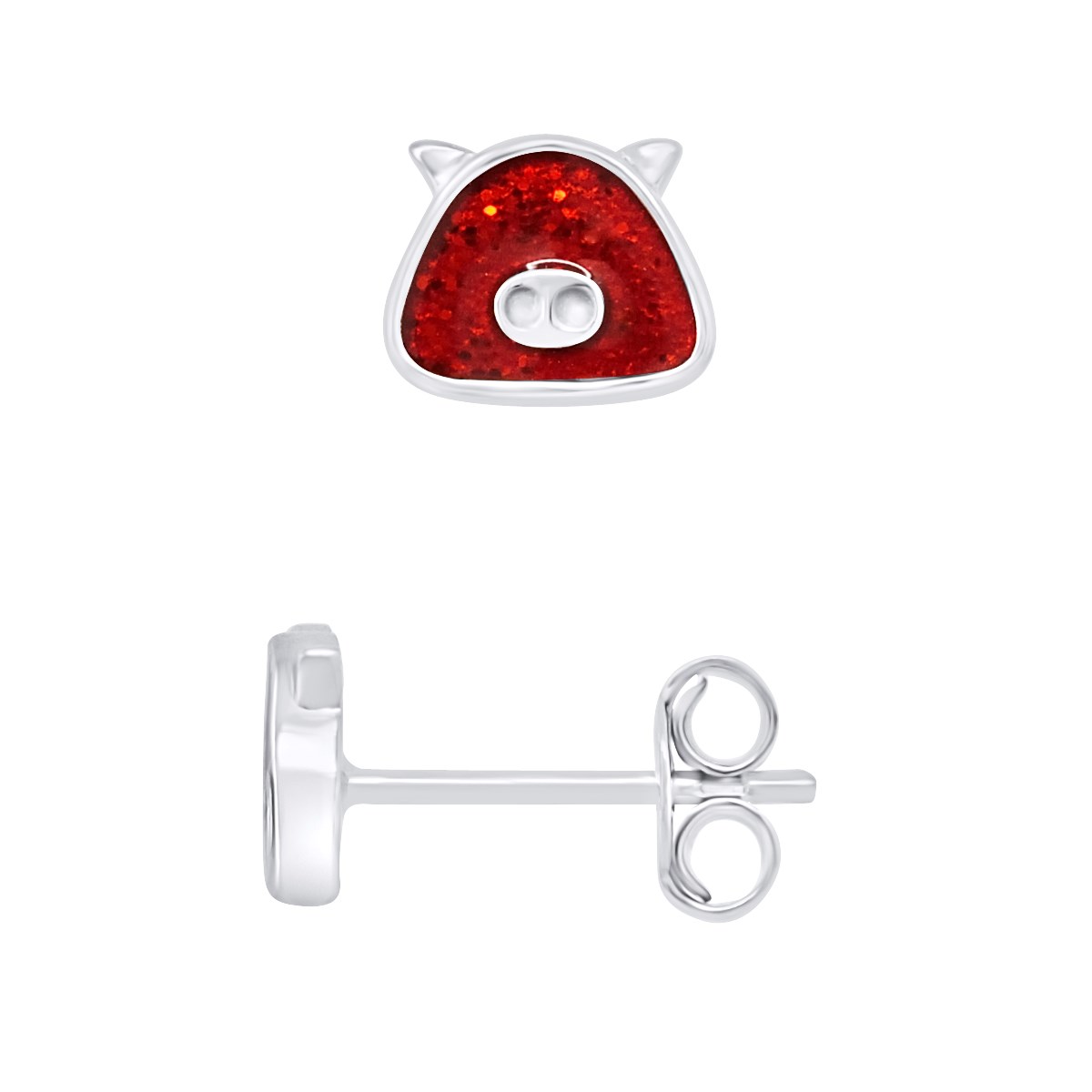 Boucles d'Oreilles COCHON - Argent 925
